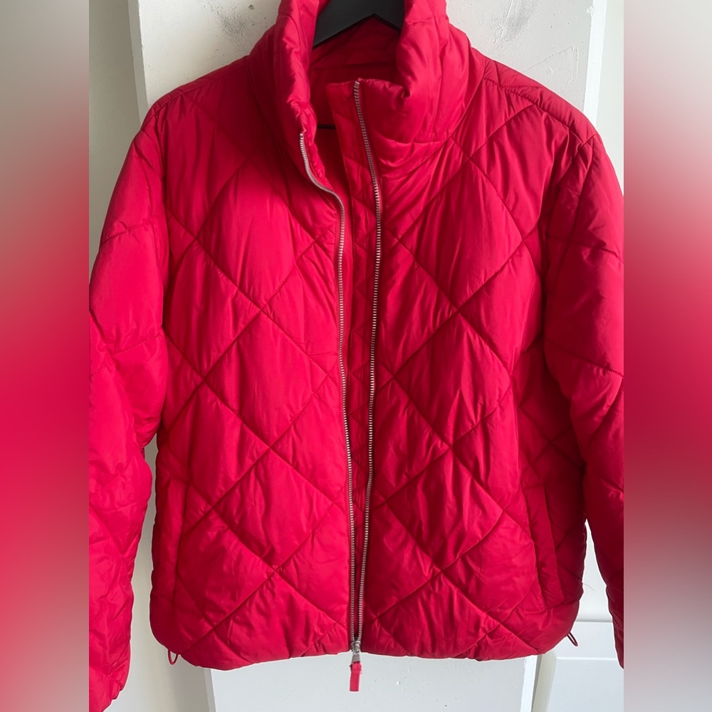LOFT Quilted Puffer Jacket in Red Size M - Picture 4 of 8